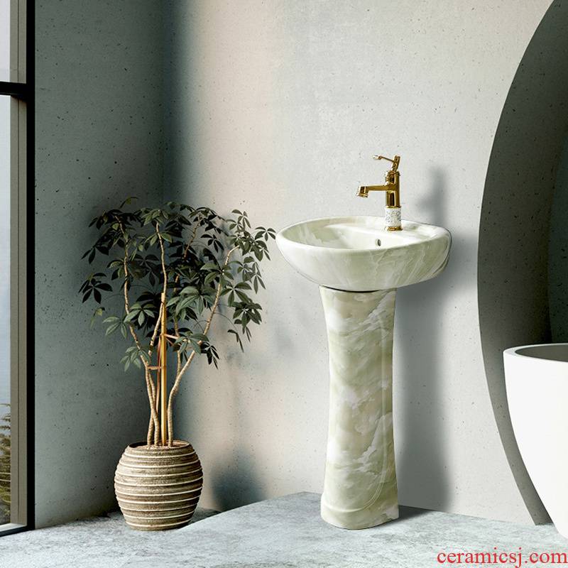 Basin bathroom modern ceramic washbasin xian column vertical home floor balcony Nordic lavabo, simple small family