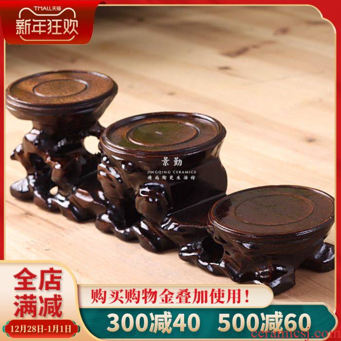 Rosewood tea base 111 jingdezhen process manual its three the layers of household vase decoration decoration