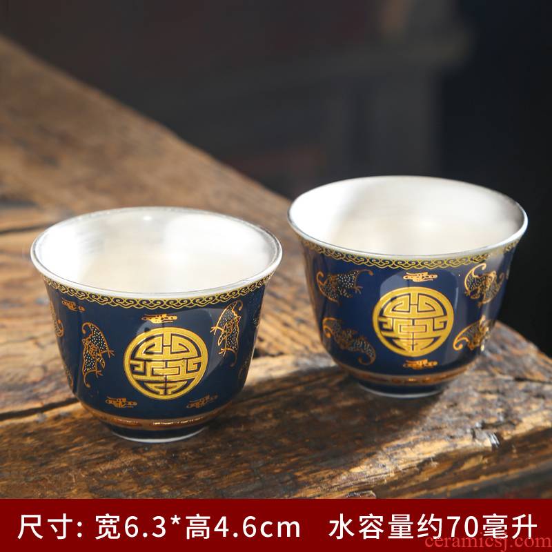 Blue and white porcelain ceramic colored enamel porcelain cups sample tea cup master cup personal single CPU hat to a cup of tea light cup