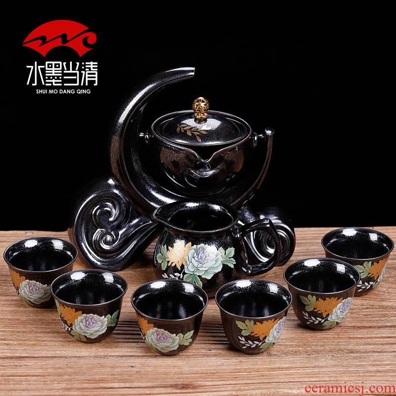 Semi - automatic black tea set lazy household ceramics with tea, Chinese kung fu tea tea sitting room an artifact