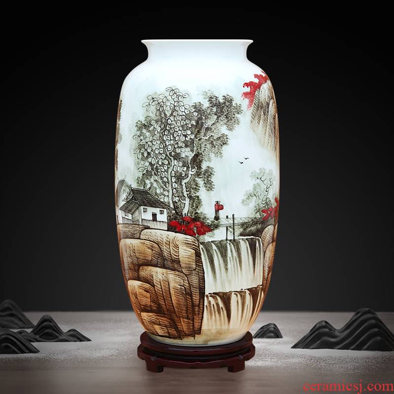 To ceramics hand - made color ink in the mountain somebody else vase large - sized ceramic furnishing articles office decoration