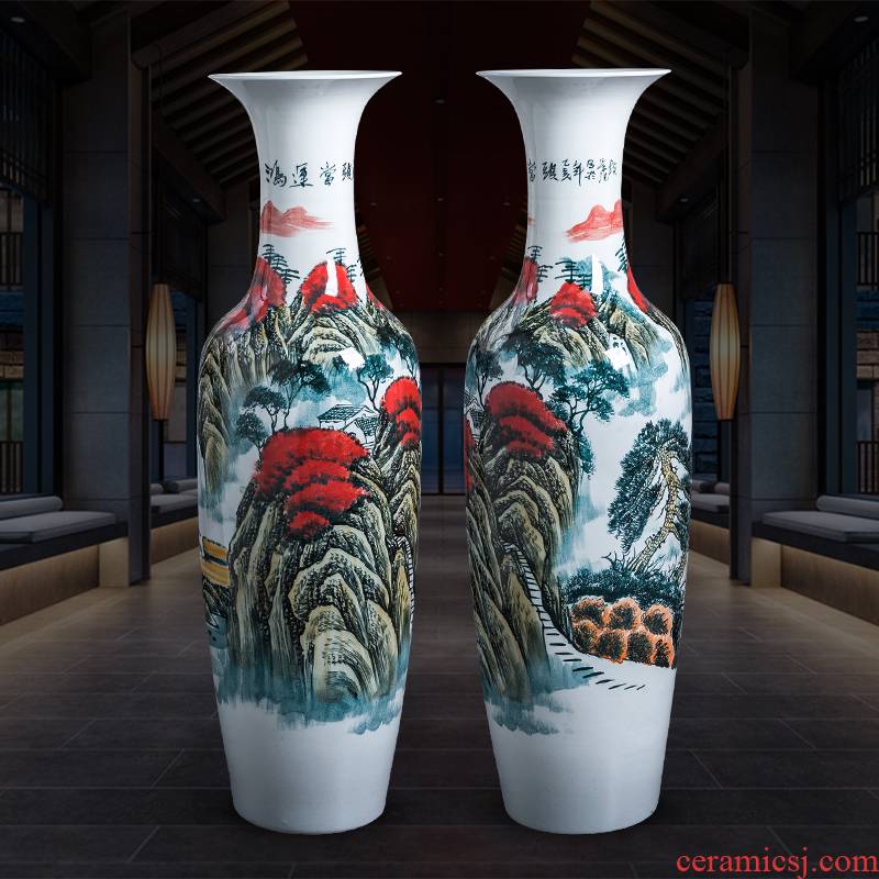 Jingdezhen porcelain ceramic hand - made landing large vases, sitting room home housewarming hotel adornment furnishing articles