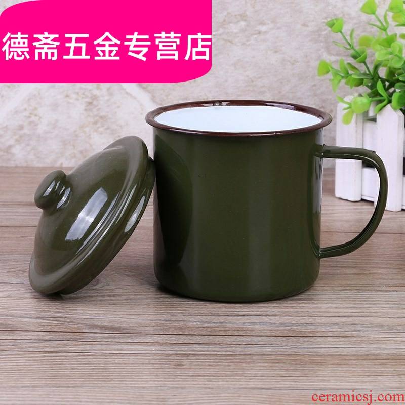 Nostalgic classic army green gargle cup cup cup technicians to restore ancient ways the old tea urn ChaGangZi brushing your teeth enamel