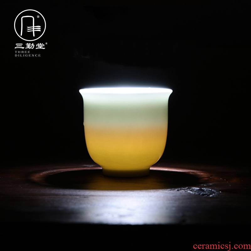 The three frequently kung fu jingdezhen ceramic sample tea cup tea cups celadon jade porcelain cups pu - erh tea masters cup