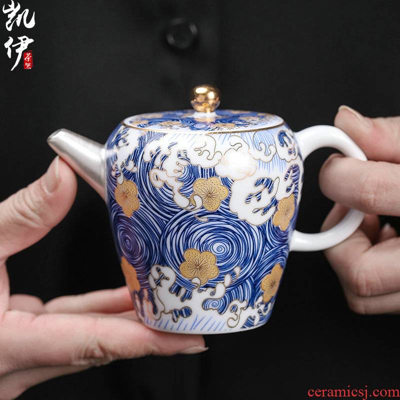 Enamel playmates toys empty coppering. As silver 999 jingdezhen ceramic teapot gold finger pot of silver teapot office to rush the teapot