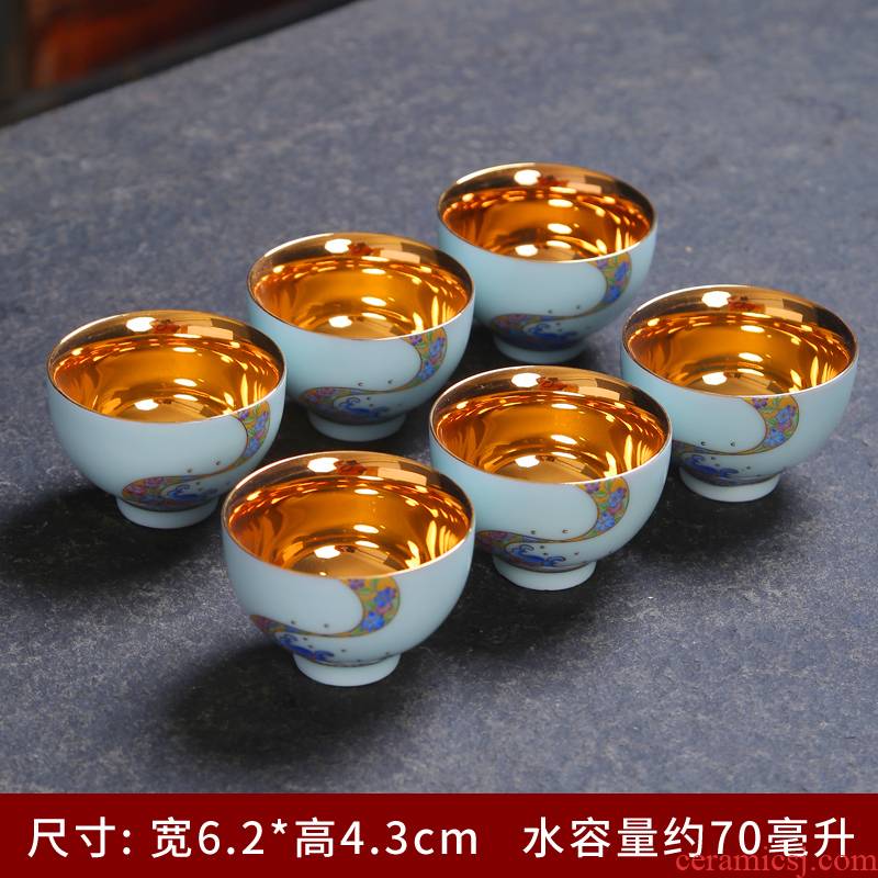 Celadon kung fu tea set kit ceramic household small tureen teapot teacup set office contracted tea tea set