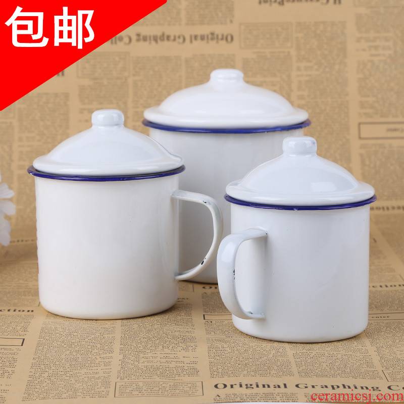 Nostalgic white tea urn enamel keller cup white enamel cup tea urn enamel enamel cup to ultimately responds to water