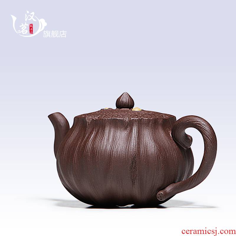 "Shadow enjoy" yixing it pure manual and old purple clay teapot tea pot lotus lotus seed pot of kung fu tea set