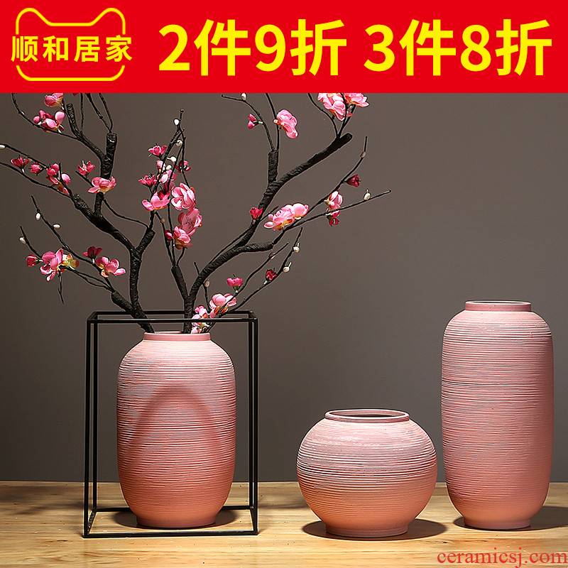 Jingdezhen ceramics by hand vase modern new Chinese style home sitting room porch household dry flower arranging flowers is placed