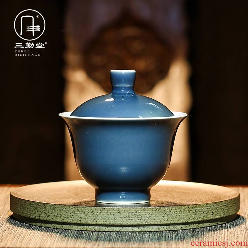 The three frequently tureen worship of jingdezhen ceramic cups kung fu tea tea S11024 only three cups of tea tea bowl