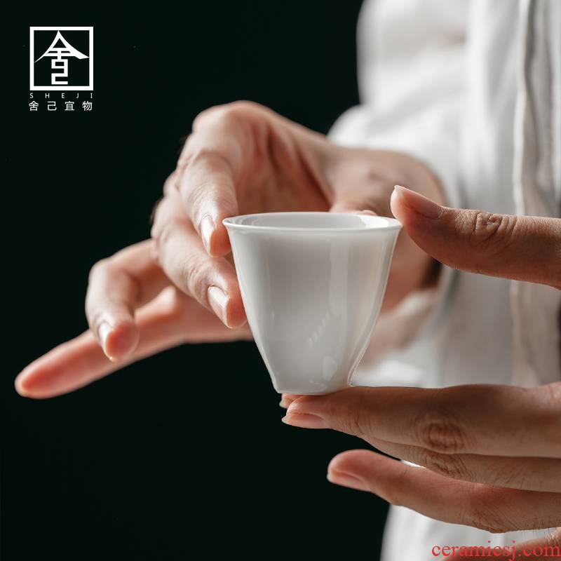 The Self - "appropriate physical inverse white sample tea cup jingdezhen ceramic cups noggin Japanese masters cup home kung fu tea set