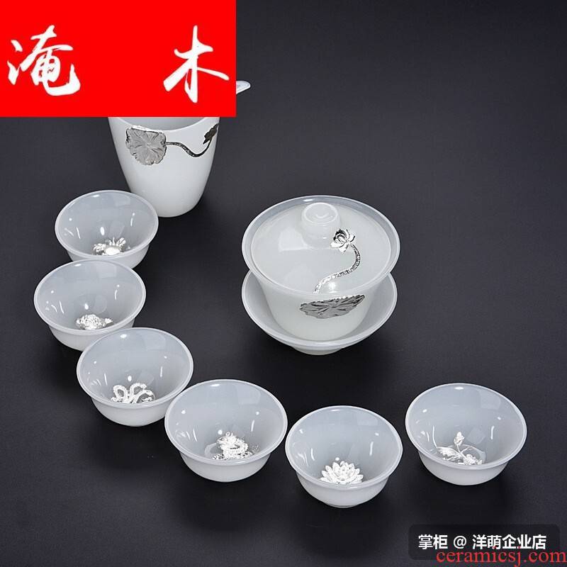 The Six cups X9 wood 2018 of a complete set of tea sets a pot of fair keller sample tea cup set white jade porcelain kung fu three cups