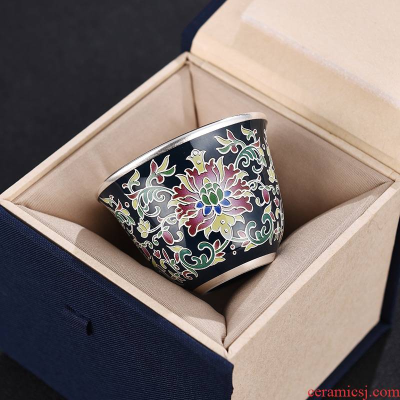 Jingdezhen manual silvering kung fu tea cups silver cups only 999 sterling silver cup bladder sample tea cup