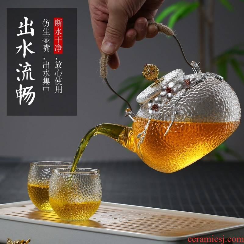The Heat - resistant glass tea pot boiling pot teapot electric teapot domestic high temperature resistant filter girder TaoLu heated to boil tea