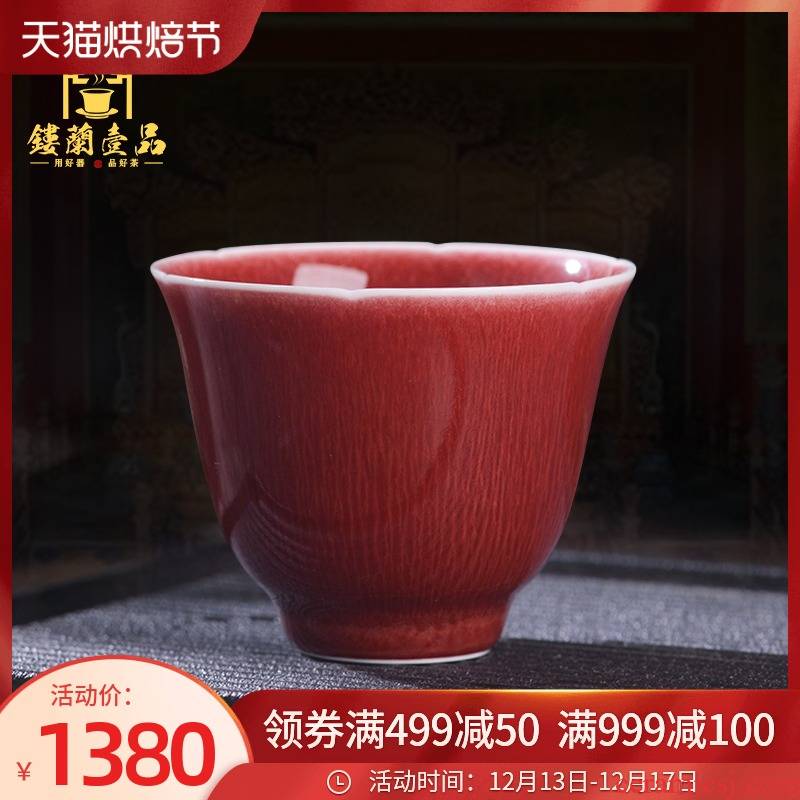 Jingdezhen up up with red glaze master cup single CPU female male individual sample tea cup high - grade ceramic cups. A single