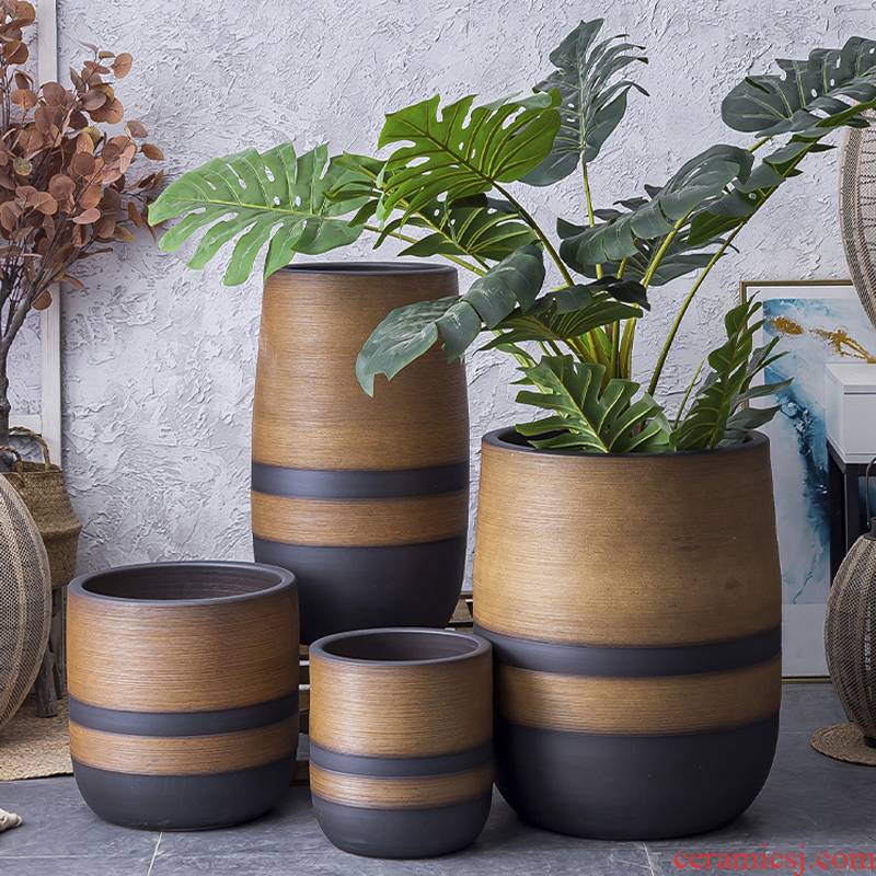 Restoring ancient ways is the ground flower POTS, large diameter creative landscape ornaments furnishing articles flower arranging hydroponic pockets some ceramic pot