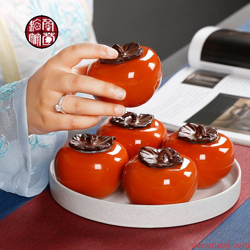All the best caddy fixings ceramic seal small POTS mini portable small portable furnishing articles persimmon persimmon flexibly
