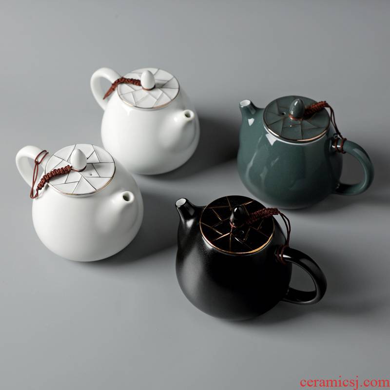 Jingdezhen teapot household white porcelain ceramic teapot single pot of tea is small kung fu tea kettle