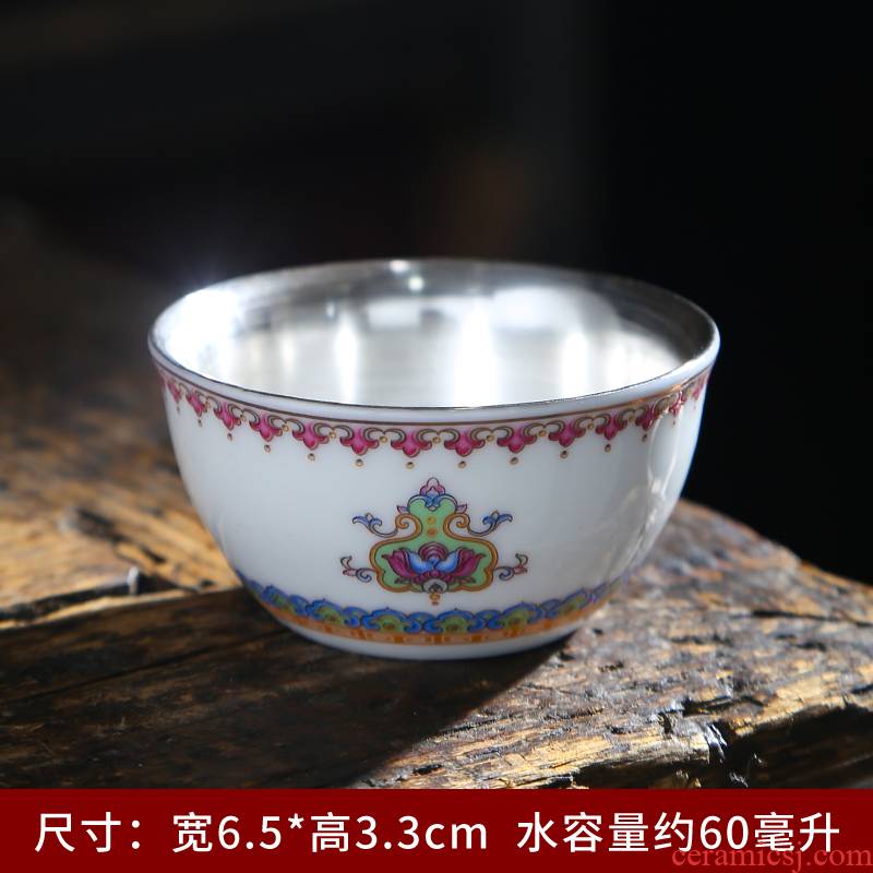 Tasted silver gilding white porcelain high - grade ceramic masters cup suet jade cup one kung fu tea cups sample tea cup single cup small tea cups