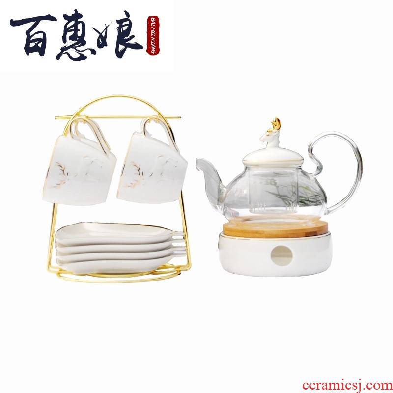 (niang European contracted ceramic glass tea tea based heating Japanese fruit tea English afternoon tea