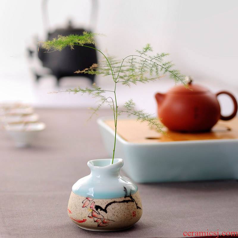 Zen Japanese ceramics floret bottle tea zero with mini floral outraged kung fu tea accessories creative tea tea furnishing articles