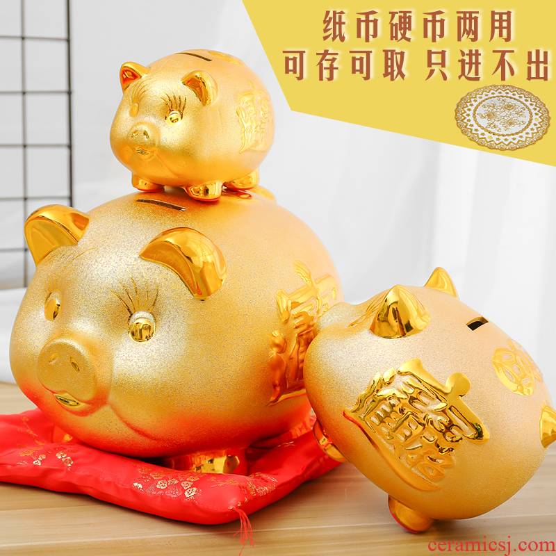 Ceramic the pig can save embellish super - sized piggy bank piggy bank plutus the opened the home furnishing articles and children