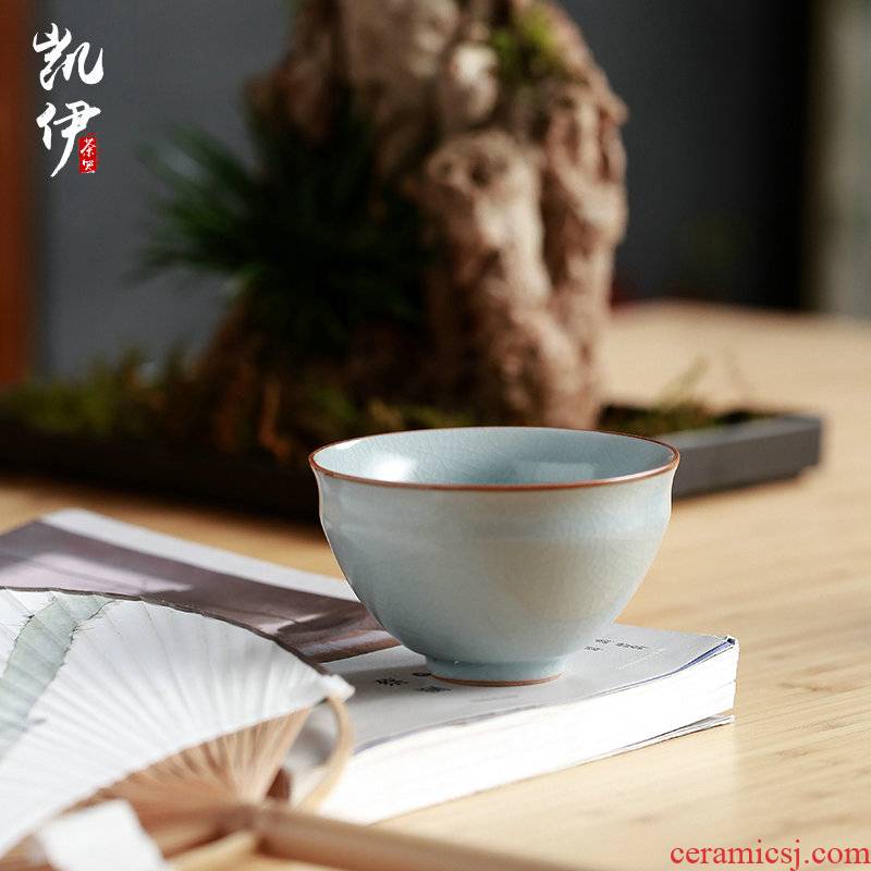 Ru up market metrix who cups sliced open your porcelain cups can raise kung fu tea set single glass ceramic large individual sample tea cup bowl
