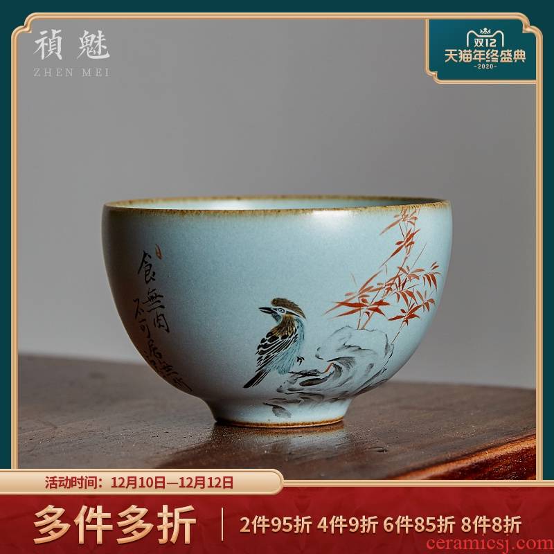 Shot incarnate your up hand - made song dynasty painting of flowers and birds kung fu tea set personal tea cups of jingdezhen ceramics single cup masters cup