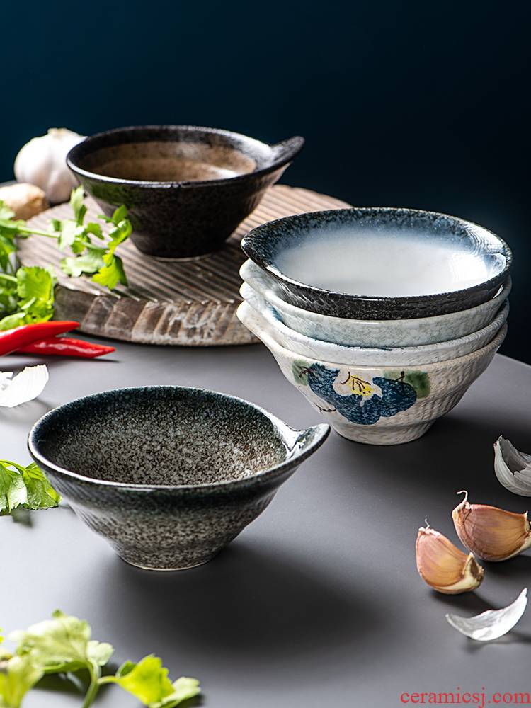 Snacks Japanese ceramic rice bowl dessert bowl bowl of hot pot seasoning sauce bowl bowl creative hat to small bowl bowl of threads
