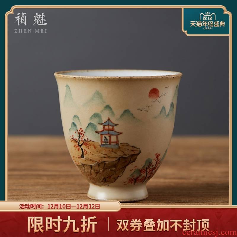 Shot incarnate your up hand - made jingdezhen ceramic cups kung fu tea set piece can keep sample tea cup master cup single CPU