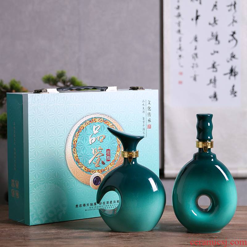 Jingdezhen ceramic bottle 1 catty decoration ideas of liquor bottles of Chinese little hip a kilo household sealed bottles