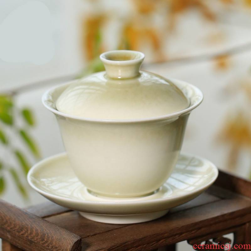 The Poly real boutique scene. The Tureen jingdezhen ceramic cups kung fu tea tea, only three cup plant ash glaze worship