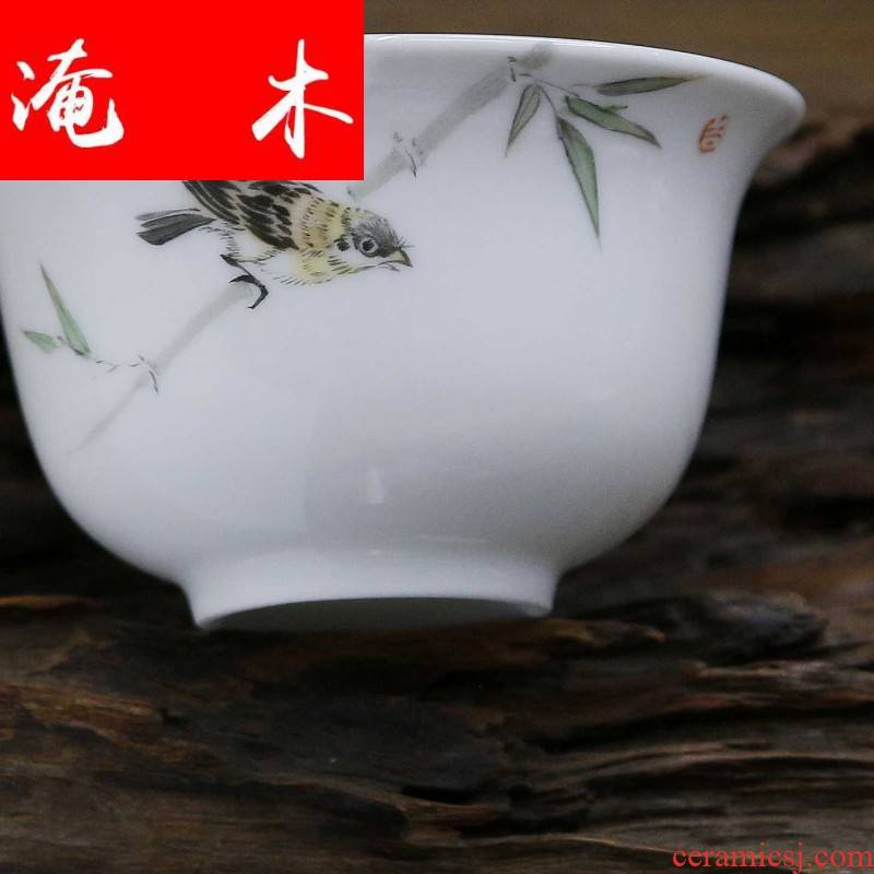 Submerged wood powder enamel on jingdezhen famous 秞 hand - made ceramic kung fu tea set