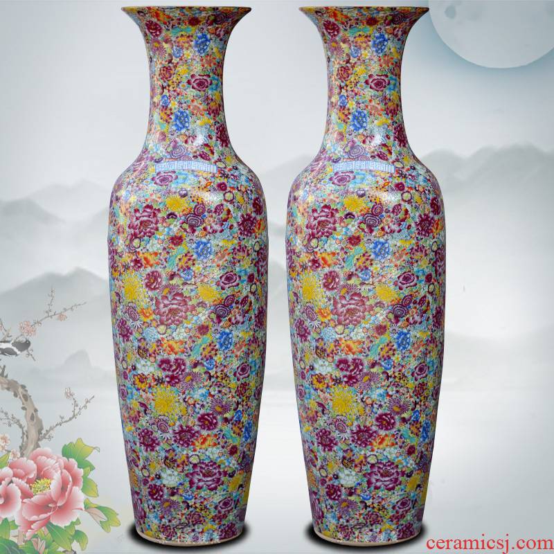 Jingdezhen ceramics from pastel full of large vases, home furnishing articles sitting room of Chinese style hotel adornment