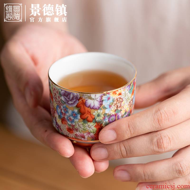 The Master of jingdezhen ceramic cups cup single CPU kung fu tea set sample tea cup cup gift boxes of household gifts move