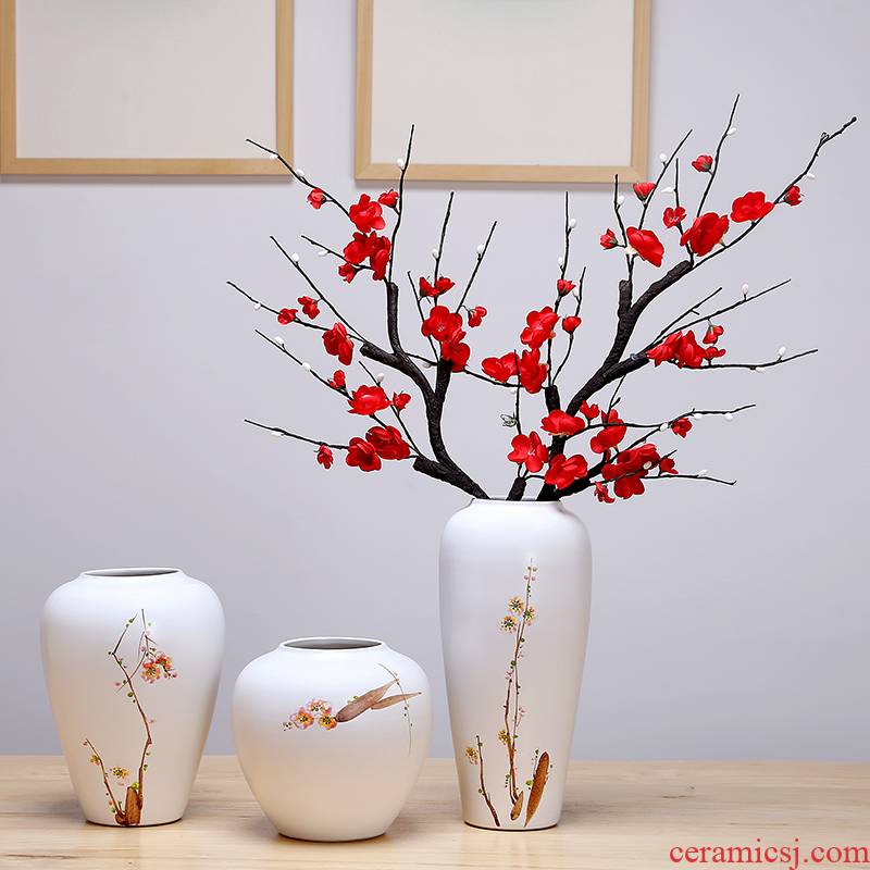 Ceramic vase continental simulation dried flower flower arranging place to live in the living room TV cabinet decoration simple porch decoration