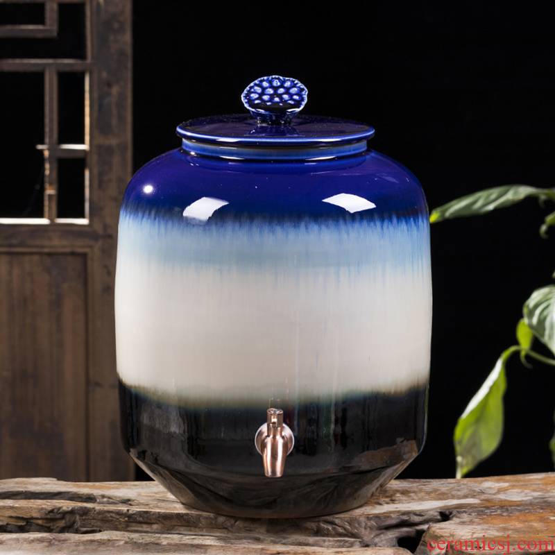 Jingdezhen ceramic wine jar 15 kg 30 jins 50 pounds put it sealed empty wine bottle archaize home hip flask