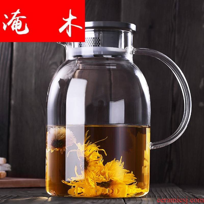 Submerged wood teapot large glass tea set household heat resisting high temperature filtration electric TaoLu boiled tea kettle
