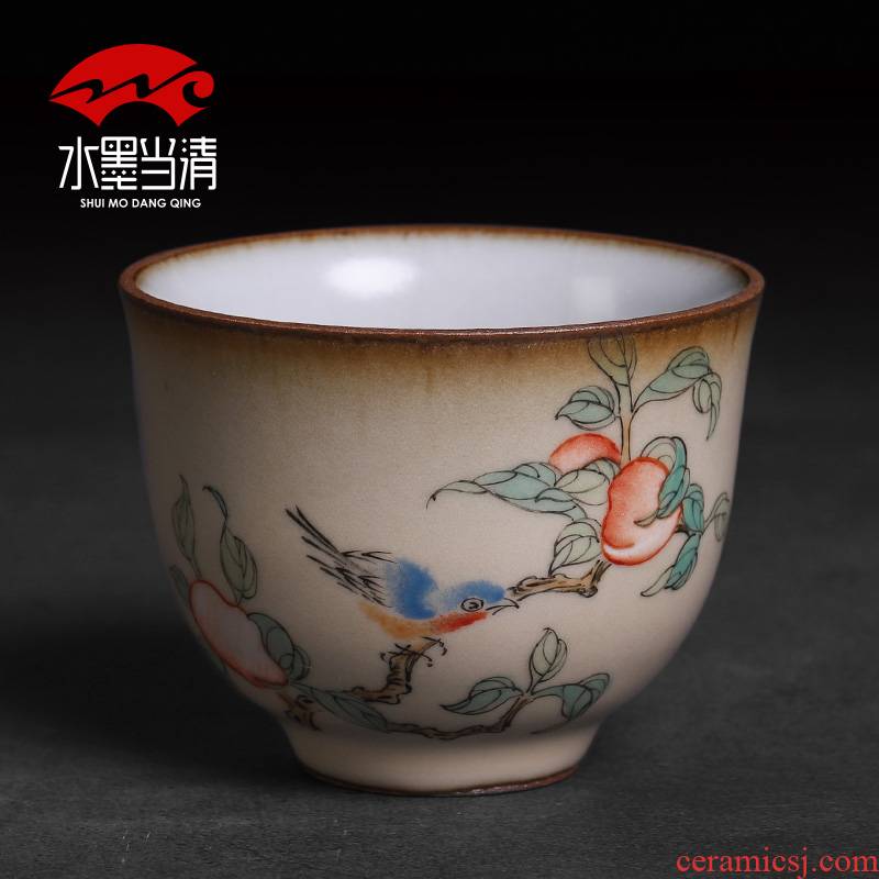 Ru up market metrix who cup single CPU slicing can be 2 support a family ceramic cups and move of jingdezhen checking tea lamp that men and women