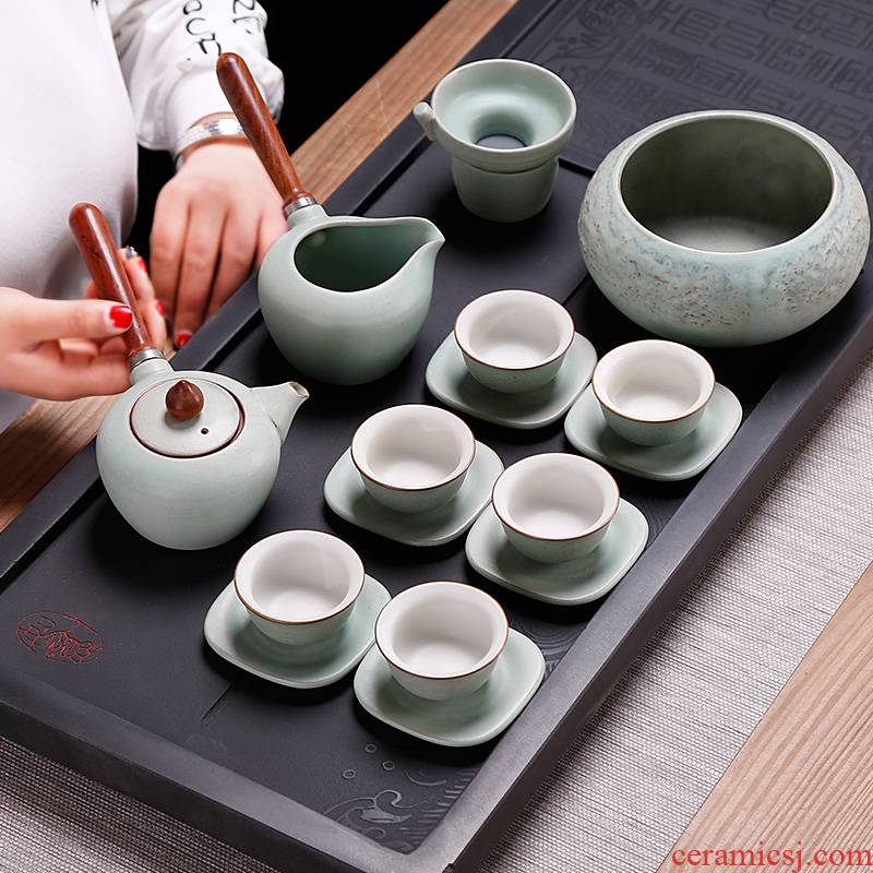 Japanese side small pot of kung fu tea set of household ceramic teapot teacup 6 box office to restore ancient ways