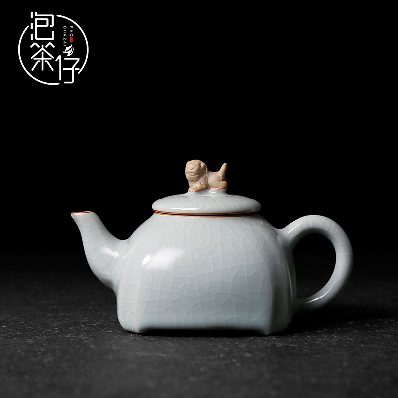 Kung fu ceramic teapot single pot home your up tea ware suit office tea set on restoring ancient ways can raise the ice crack glaze