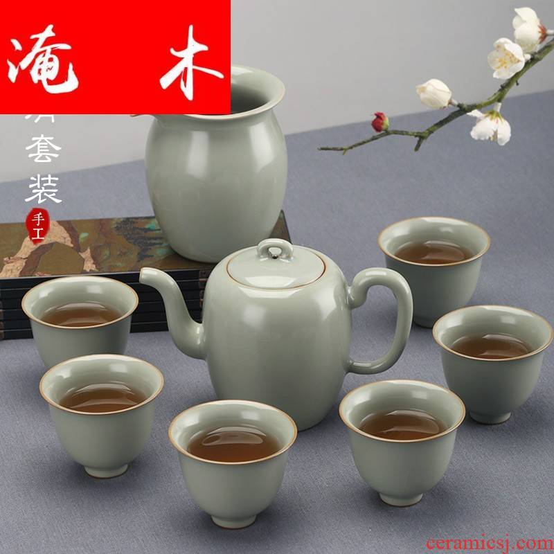 Flooded wood measured your up teapot sets jingdezhen kung fu restoring ancient ways of a complete set of tea cups can support creative by hand
