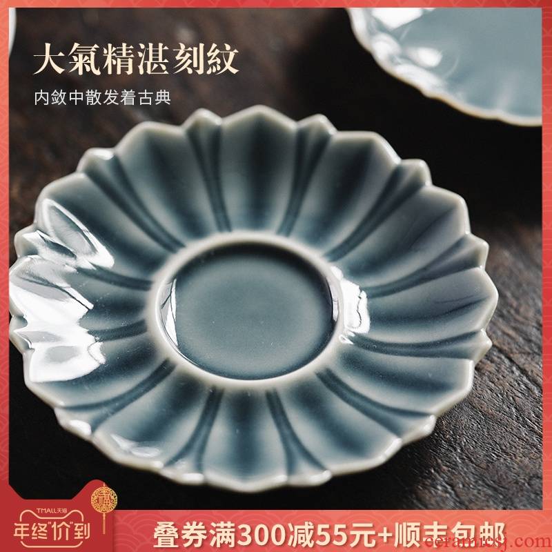 Mat pot bearing jingdezhen manual temperature shadow green ceramic tea set dry pan ji the qing tureen doesn dry pot mercifully