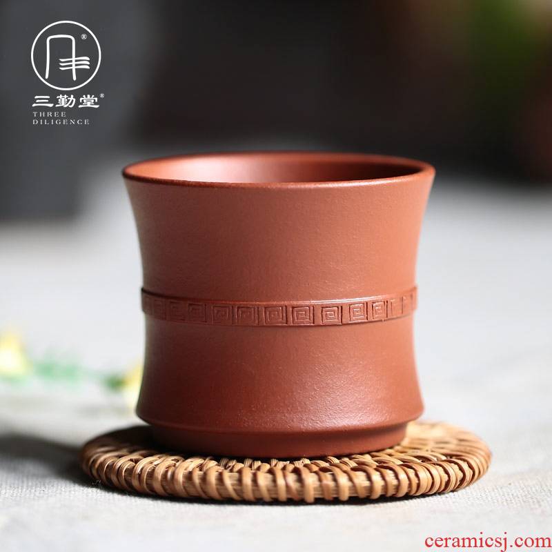 Three frequently hall noggin purple sand cup sample tea cup yixing famous ore colored soil kung fu tea set by hand