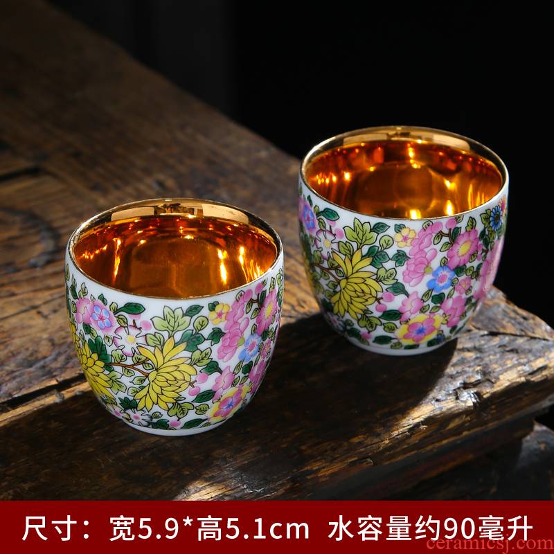 Kung fu master ceramic cups cup Japanese single cup white porcelain sample tea cup of a complete set of pu 'er suet jade small tea light see colour