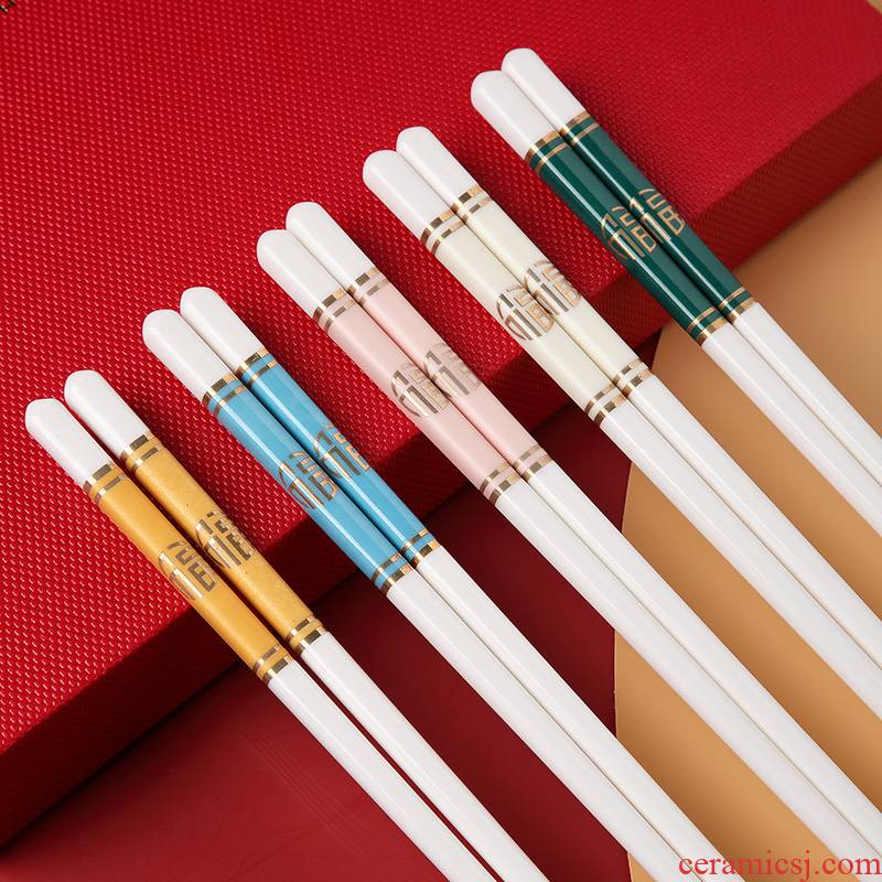Jingdezhen ceramic chopsticks chopsticks home high - grade f suit non - slip mouldproof ivory white ipads porcelain ten pairs of chopsticks gifts