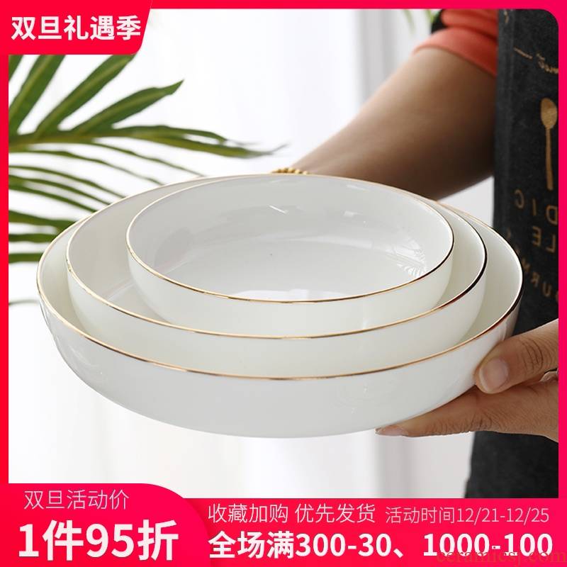 Jingdezhen ceramic creative household deep soup plate rice dish dish up phnom penh plate plate ipads porcelain dishes