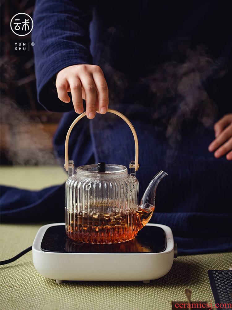 Japanese more heat resistant glass tea machine high temperature steaming the teapot tea pot of electric separation of girder TaoLu single pot of cooked pot