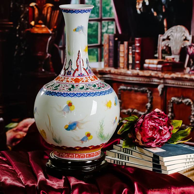 Jingdezhen ceramics from red xin colored enamel porcelain snapper bottle vases, flower receptacle modern fashionable sitting room furnishing articles
