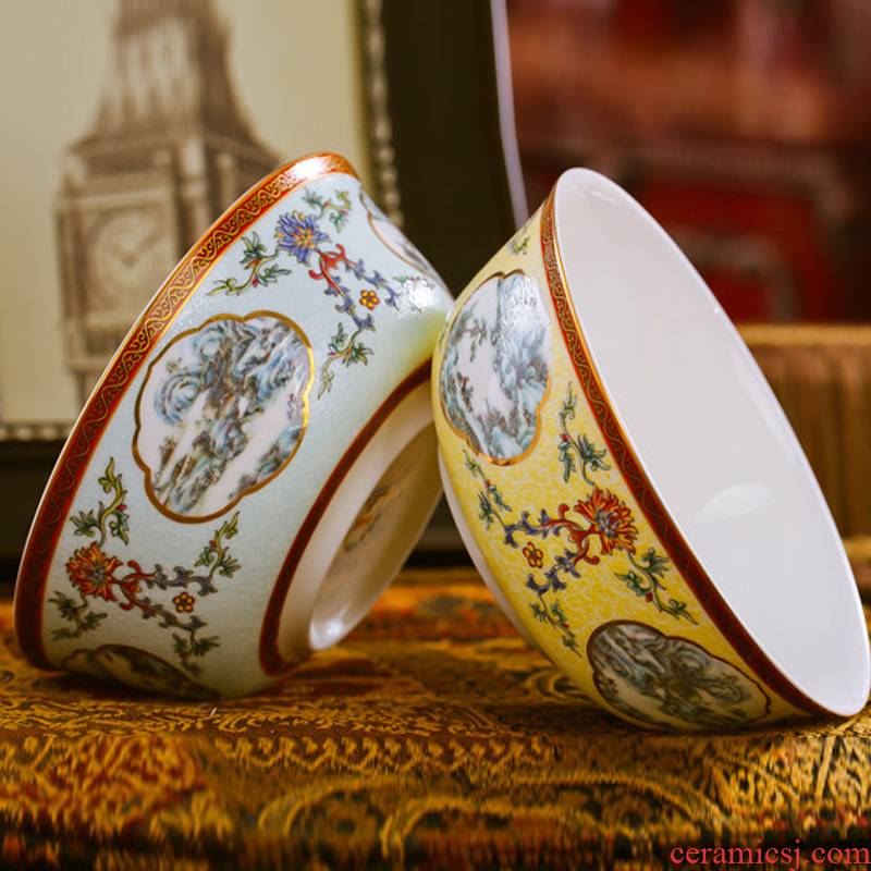 Red xin jingdezhen ipads porcelain tableware rainbow such use archaize color enamel pastel rainbow such as bowl 6 inches
